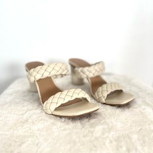 White Braided Strap Heels